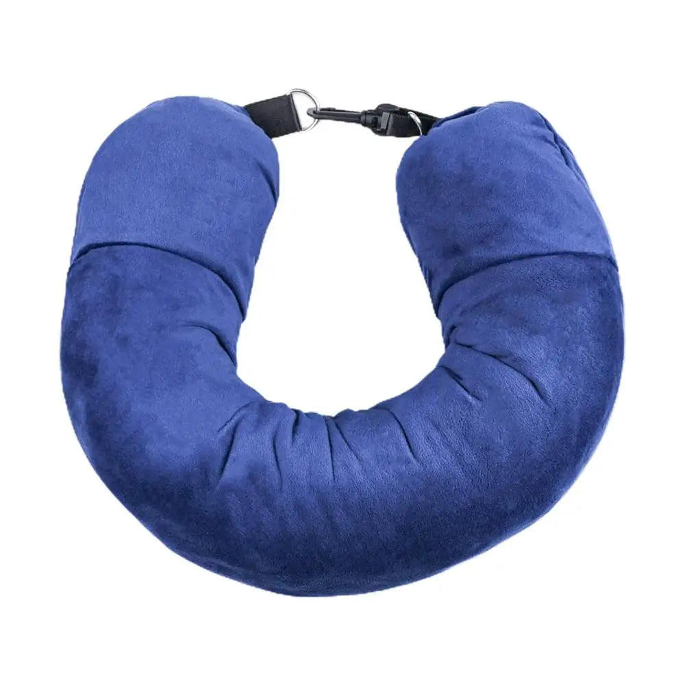 U-Shaped Pillow That You Stuff with Clothes Portable Outdoor Travel Storage Bag Pillow Car Headrest Household Travel Neck Pillow