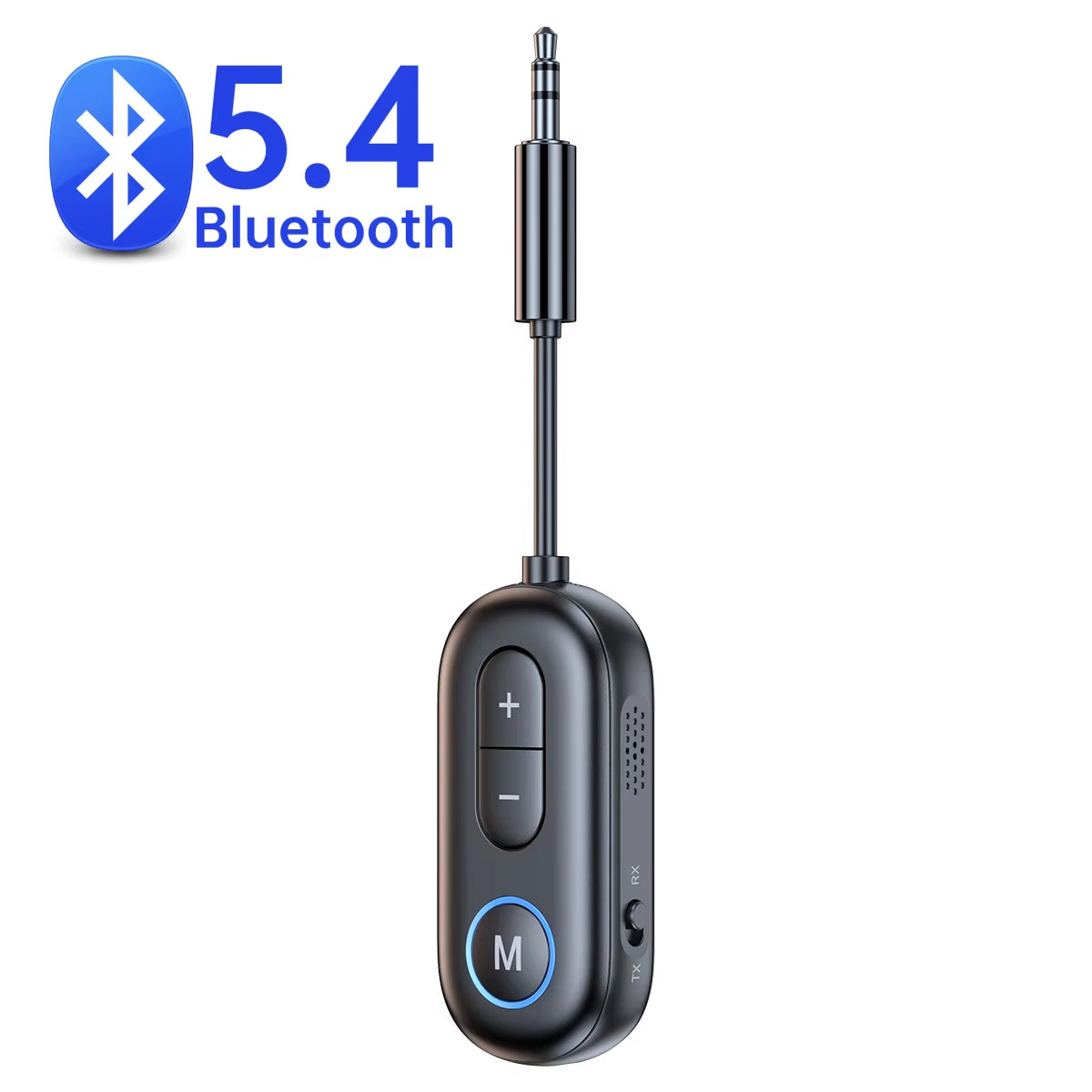 Bluetooth 5.4 Audio Transmitter Receiver 3.5MM AUX Hifi Stereo Music Wireless Adapter with Mic for Car Airplane TV PC Speaker